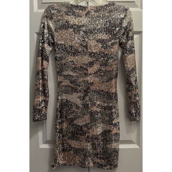 Venus Full Sequin Multicolor Patterned Mini Dress Size XS - Picture 2 of 3